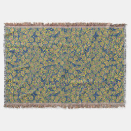 Frühlingsblüten, blau & gelb, Blumenmuster Decke