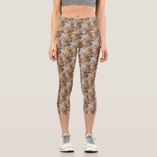 Frühlingsblüten Blume Art Nattern Muster Capri Leggings