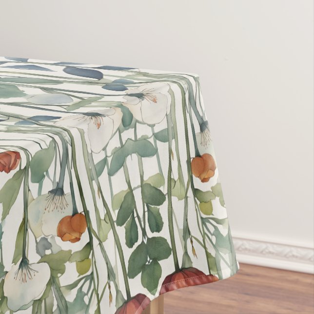 Frühlingsblüten Blume Wasserfarben Kunst Tischdecke (Beispiel)