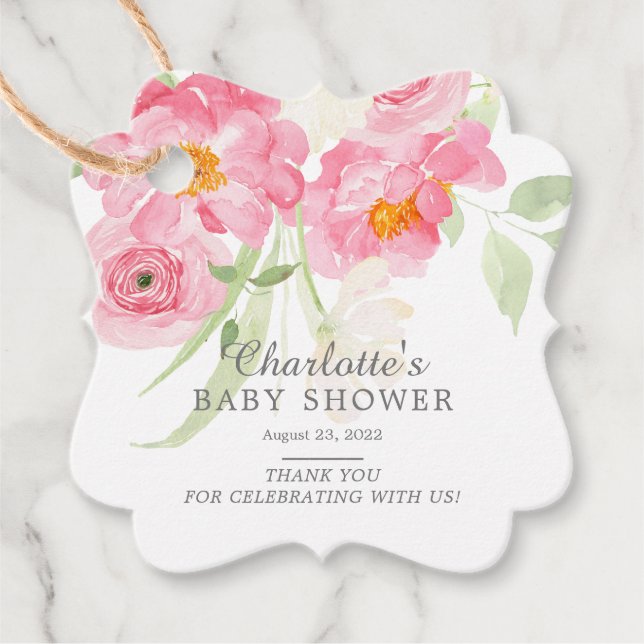 Frühlingsblüten Blütendusche Begrüßungstags Geschenkanhänger (Vorderseite)