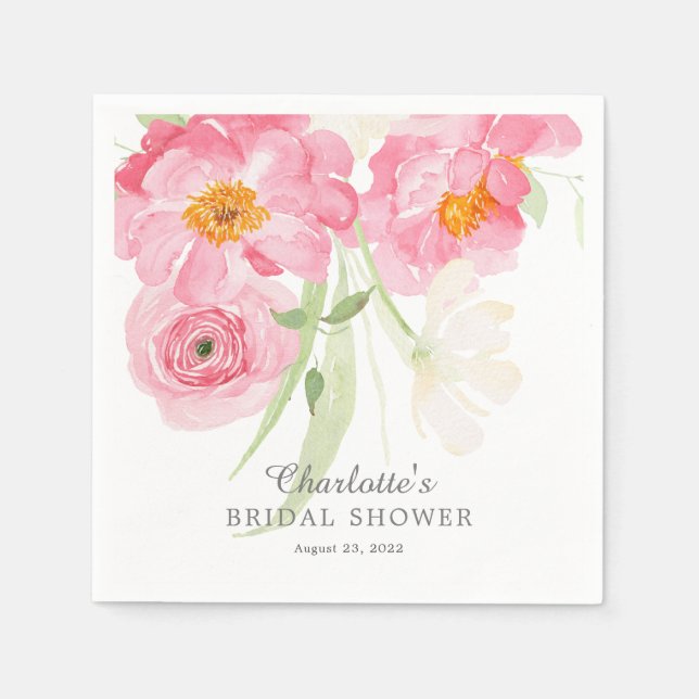 Frühlingsblüten florales Brautparty Napkins Serviette (Vorderseite)