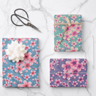 Frühlingsblüten geschenkpapier set