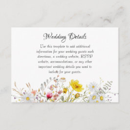 Frühlingsblüten-Hochzeit-Beilagekarten Begleitkarte