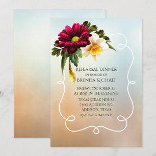 Frühlingsblüten Hochzeitsessen Probe Einladung