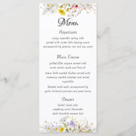 Frühlingsblüten-Hochzeitsmenü Menükarte