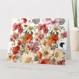 Frühlingsblüten im Blut mit Schmetterlingen Karte