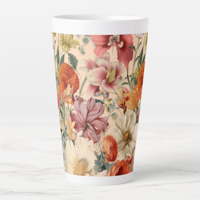 Frühlingsblüten im Blut mit Schmetterlingen Milchtasse (Vorderseite)
