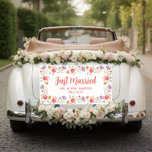 Frühlingsblüten Just Married Auto Banner