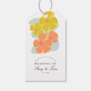 Frühlingsblüten-Kosmos Handgezeichnete Hochzeit Geschenkanhänger