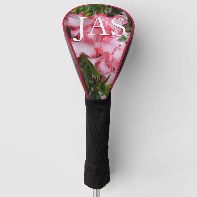 Frühlingsblüten mit doppeltem Rot und weißem Azale Golf Headcover (Vorderseite)