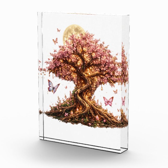 Frühlingsblüten-Mondbaum-Fotoblock Fotoblock (Rechts)