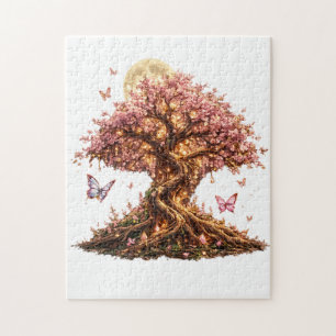 Frühlingsblüten-Mondbaum-Puzzle