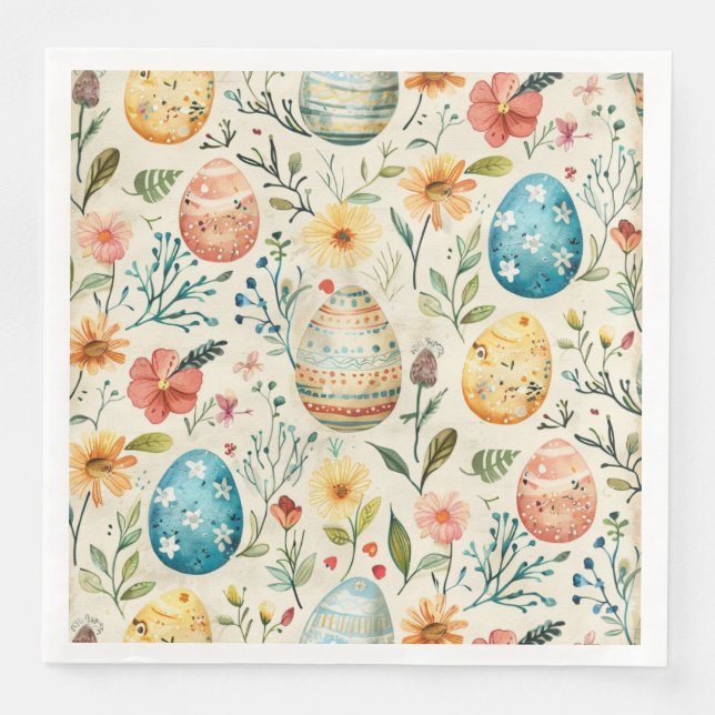 Frühlingsblüten-Ostern 1 Serviette (Vorderseite)