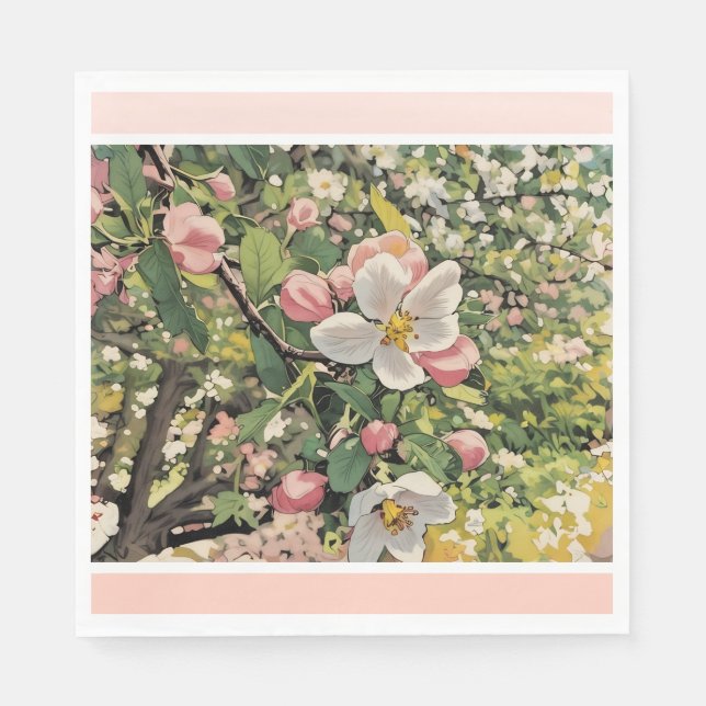 Frühlingsblüten - Papier Napkin Serviette (Vorderseite)