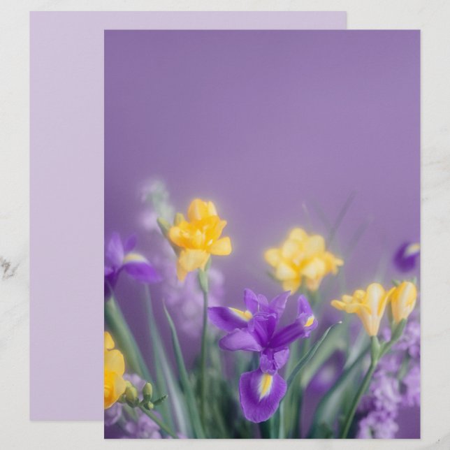 Frühlingsblüten Scrapbook Papier (Vorne/Hinten)