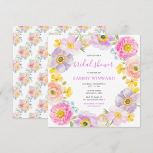 Frühlingsblüten Wildblumen Brautdusche Einladung