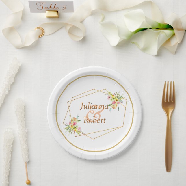 Frühlingsblütenpapier-Teller Pappteller (Hochzeit)