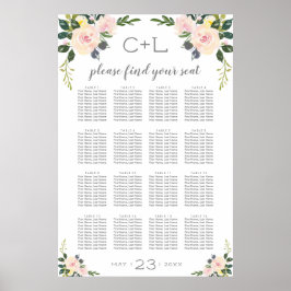 Frühlingsblütenriss Hochzeitstabelle Poster