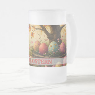 Frühlingsblütenzauber mit Ostereierpracht Mattglas Bierglas