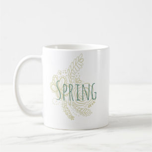 Frühlingsbotanik Handgezeichnete Blumen Kaffeetasse