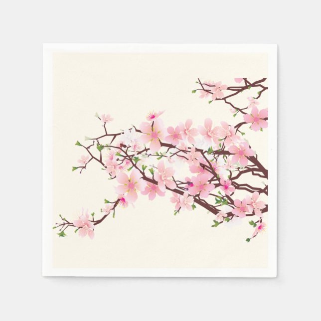 Frühlingsbrötchen Hochzeitscocktail Napkins Serviette (Vorderseite)