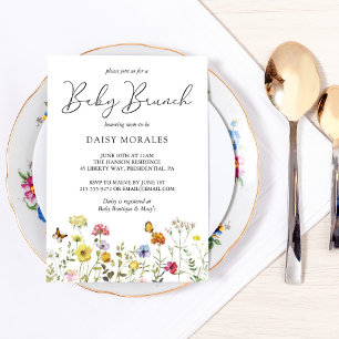 Frühlingsbrunch Wildblume farbenfroh Botanisches B Einladung