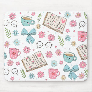 Frühlingsbücher und Blumen Mousepad