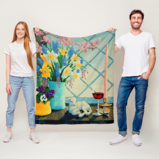 Frühlingsbukett, Lammfleisch/Wein/Blume Fleecedecke