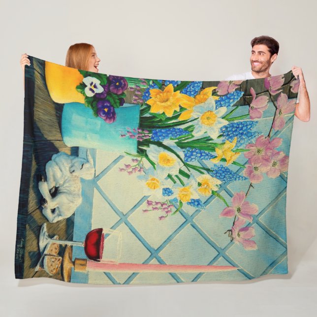 Frühlingsbukett, Lammfleisch/Wein/Blume Fleecedecke (Beispiel)