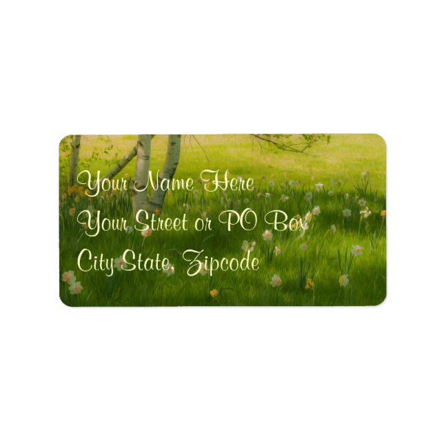 Frühlingsdaffodien Adressaufkleber (Vorne)