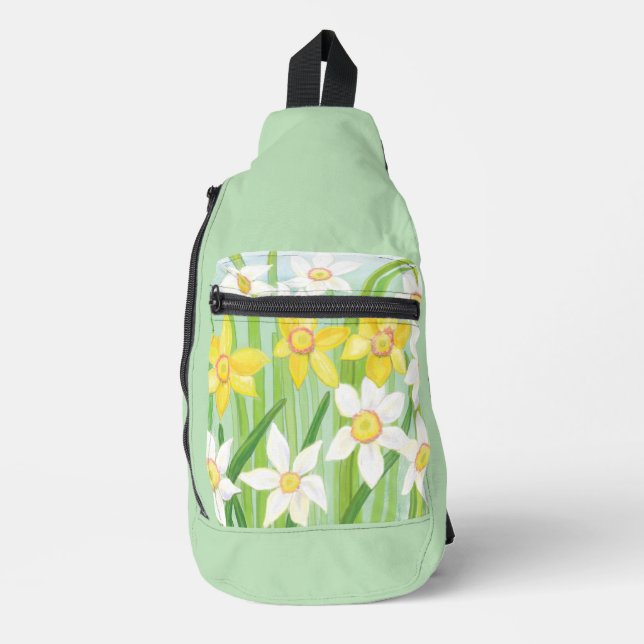 Frühlingsdaffodien Crossbody Bag (Vorderseite)
