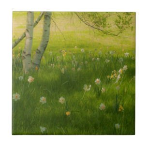 Frühlingsdaffodien Fliese