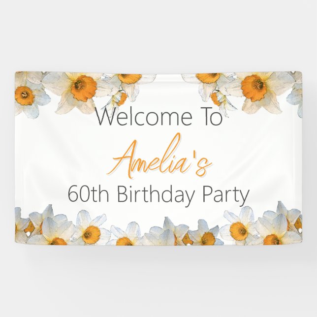 Frühlingsdaffodien jeden Geburtstag Banner (Horizontal)