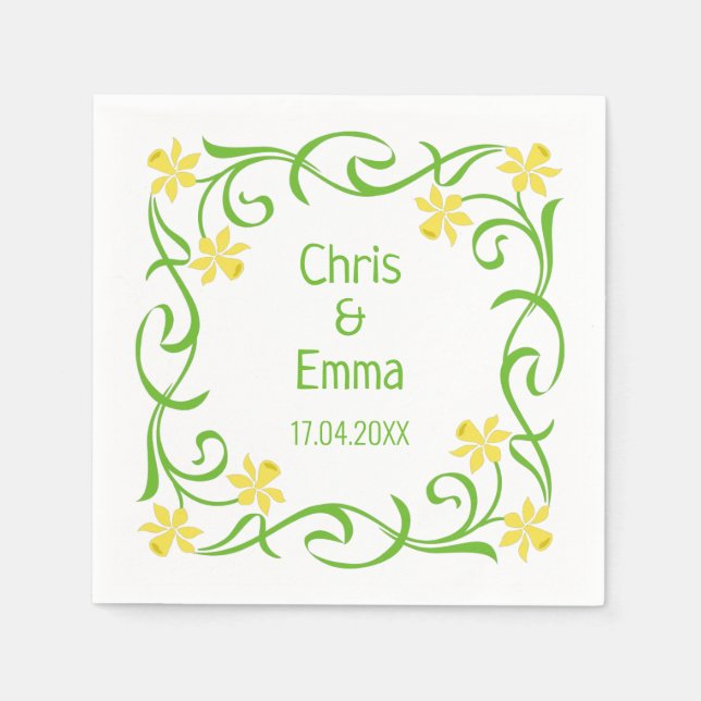 Frühlingsdaffodien Serviette (Vorderseite)