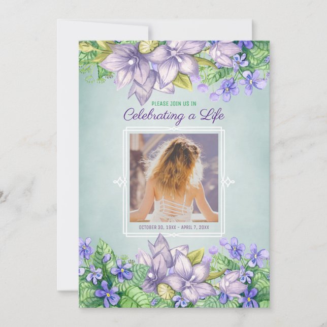 Frühlingsdenkmal feiert ein Life Lilac-Foto Einladung (Vorderseite)