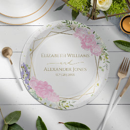 Frühlingsdruckplatte Pastell Wildblume Pappteller