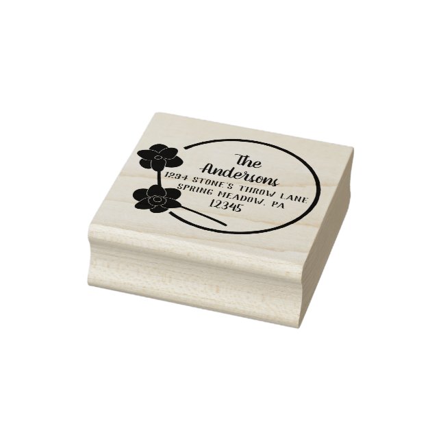 Frühlingsdüdel rund Form Rücksendeadresse Gummistempel (Stempel)
