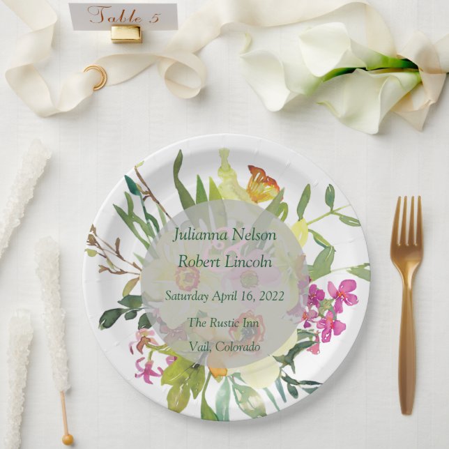 Frühlingsduft Pappteller (Hochzeit)