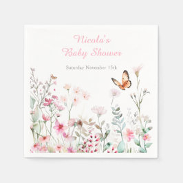 Frühlingsdusche aus tiefrosa Schmetterling Serviette