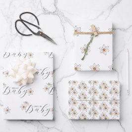 Frühlingsdusche Blume Babydusche Geschenkpapier Set