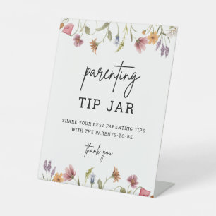 Frühlingsdusche Wildblume Kinderbetreuung Tipp Jar Sockelschild