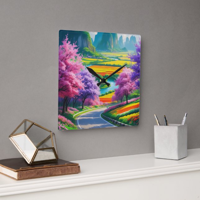 "Frühlingsergebenheit - Zeitlose Uhr des Blumenweg (Büro)