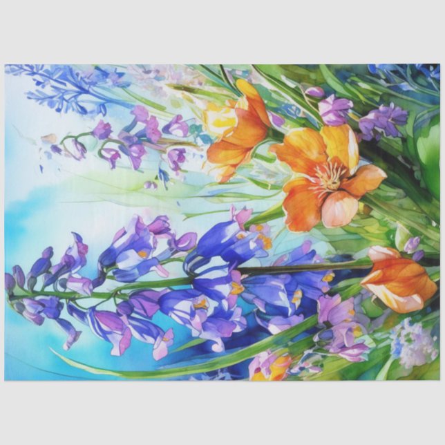 Frühlingserie Bluebells Tissue Paper Seidenpapier (Vorderseite)