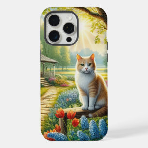 Frühlingserie Hütte/Garten & Katze iPhone 15 Pro Max Hülle