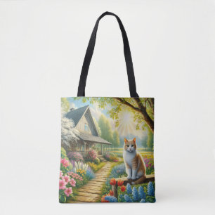 Frühlingserie Hütte/Garten & Katze Tasche