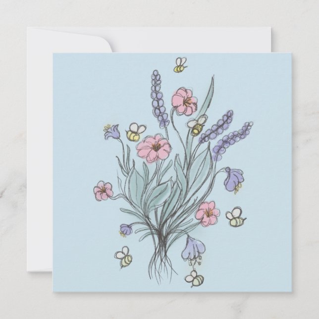 Frühlingseröffnungsfeier Wildblumen und Bienen (Vorderseite)
