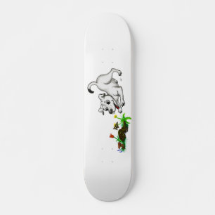 Frühlingserwachen, Welpe mit Schmetterling Skateboard