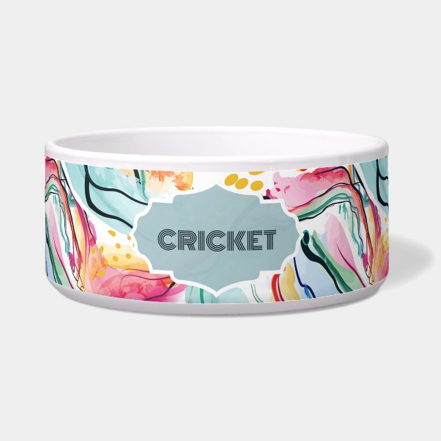 Frühlingsfarben Abstrakter Hintergrund Napf (Vorderseite)