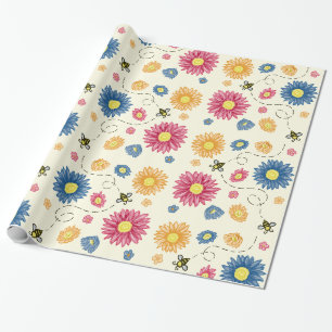 Frühlingsfarben Geschenkpapier