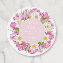 Frühlingsfarbige Blume Kindergeburtstag Geschenkanhänger